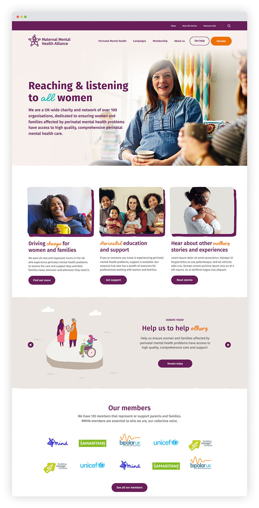 Maternal Mental Health Alliance website screenshot