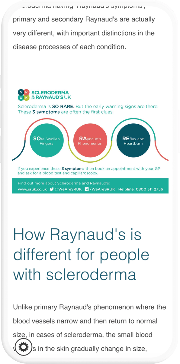 Scleroderma & Raynaud's UK mobile version